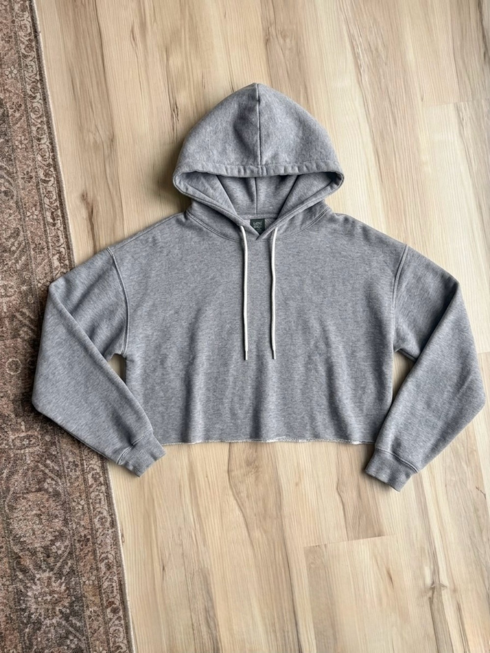 wild fable Gray Cropped Hooded Sweatshirt
